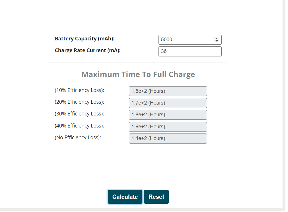 Easy way to calculate charging time
