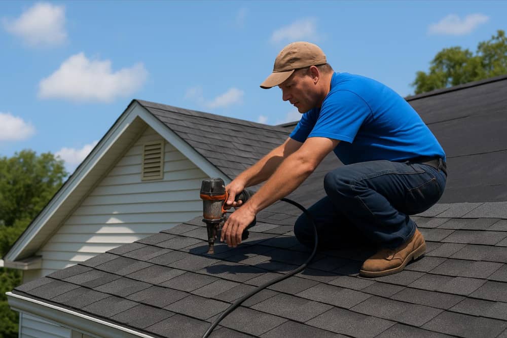 New roof replacement increasing home value and curb appeal over 10 years